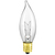 10 Watt - Clear - Bent Tip - Incandescent Chandelier Bulb - 3 in. x 0.9 in. Thumbnail