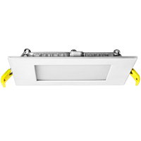 5 Colors - 10 Watt - Natural Light - 4 in. Selectable Ultra Thin LED Downlight Fixture - Hardwire - Kelvin 2700-3000-3500-4000-5000 - 700 Lumens - 60 Watt Incandescent Equal - Square - White Trim - Dimmable - 90 CRI - 120 Volt - Halco 89096
