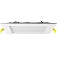 900 Lumens - 12 Watt - 6 in. Selectable New Construction LED Downlight Fixture - Hardwire - Kelvin 2700-3000-3500-4000-5000 - 100 Watt Incandescent Equal - Square - White Trim - 90 CRI - 120 Volt - Halco 89097
