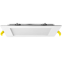 900 Lumens - 12 Watt - Natural Light - 6 in. Selectable New Construction LED Downlight Fixture - Hardwire - Kelvin 2700-3000-3500-4000-5000 - 100 Watt Incandescent Equal - Square - White Trim - 90 CRI - 120 Volt - Halco 89097