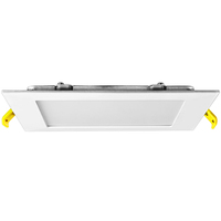 5 Colors - 12 Watt - Natural Light - 6 in. Selectable Ultra Thin LED Downlight Fixture - Hardwire - Kelvin 2700-3000-3500-4000-5000 - 900 Lumens - 100 Watt Incandescent Equal - Square - White Trim - Dimmable - 90 CRI - 120 Volt - Halco 89097