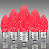 Pink - LED C7 - Christmas Light Replacement Bulbs - Faceted Finish - Candelabra Base - 25,000 Life Hours - SMD LED Retrofit Bulb - 120 Volt - Pack of 25