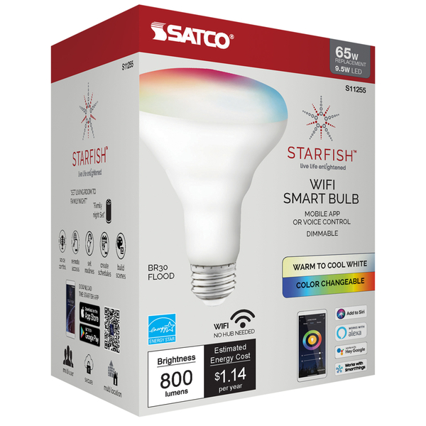 Starfish by Satco S11255 - BR30 LED Smart Bulb - Box