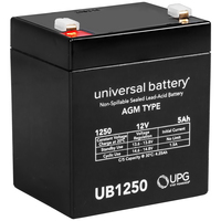 12 Volt - 5 Ah - F1 Terminal - UB1250 - AGM Battery - UPG D5741