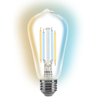 800 Lumens - LED Smart Bulb - Edison Filament - 7 Watt - Tunable White - 2200-6500 Kelvin - 60 Watt Equal - Medium Base - Easy Dimming through App - No Hub Required - 90 CRI - 120 Volt - Cree CMST19-60W-AL-9TW-GL