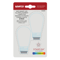 WiFi Smart LED S14 Replacement Bulbs For Satco String Lights - 4 Pin Base - Pack of 2 - Color Changing and 2700 Kelvin - 1 Watt - 26 Lumens - Easy Dimming through App - No Hub Required - 12 Volt - Satco S11273