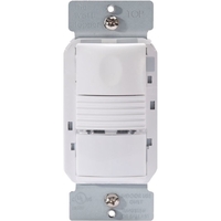 Occupancy Sensor - Passive Infrared (PIR) - Single Pole/Multi-Location - Push Button On-Off Switch - 1200 Watt Maximum - White - 120/240/277 Volt - Wattstopper PW-301-W