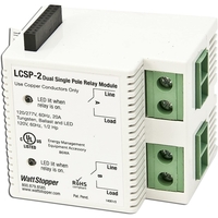 Dual Single-Pole Relay Module - For use with Lighting Control Panels - 20 Amp - 120/277 Volt - WattStopper LCSP-2