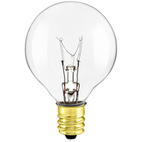 40 Watt - 1.6 in. Dia. - G12.5 Globe Incandescent Light Bulb - Clear - Candelabra Brass Base - 120 Volt - Satco S3847