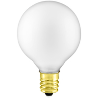 10 Watt - 1.6 in. Dia. - G12.5 Globe Incandescent Light Bulb - Frosted - Candelabra Brass Base - 120 Volt - Satco S3830
