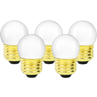 7.5 Watt - S11 Incandescent Light Bulb - 5 Pack - Frosted - Medium Brass Base - 120 Volt - Satco S3607