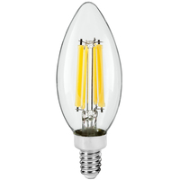 Natural Light - 500 Lumens - 5.5 Watt - 2700 Kelvin - LED Chandelier Bulb - 60 Watt Equal - Incandescent Match - Clear - Candelabra Base - 120 Volt - Green Creative 36064