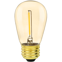 35 Lumens - 1 Watt - 2000 Kelvin - LED S14 Bulb - 11 Watt Equal - Incandescent Match - Amber Tint - 120 Volt - Green Creative 36078