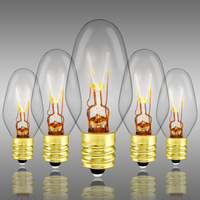 4 Watt - Clear - Incandescent C7 Light Bulb - 25 Pack - Candelabra Base - 120 Volt - Christmas Light Co. 101330PK25