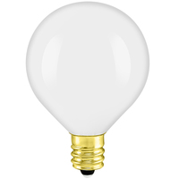 40 Watt - 2 in. Dia. - G16.5 Globe Incandescent Light Bulb - Frosted - Candelabra Brass Base - 120 Volt - PLT Solutions 12115