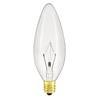 40 Watt - Clear - Straight Tip - Incandescent Chandelier Bulb - Candelabra Base - 130 Volt - PLT Solutions 12112