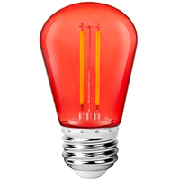 Red - 2 Watt - Dimmable LED - S14 Bulb - 11 Watt Equal - 120 Volt - PLT Solutions - PLTS-12325