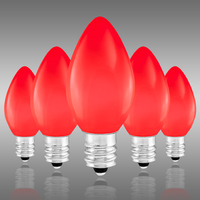 C7 - 5 Watt - Opaque Red - Incandescent Christmas Light Replacement Bulb - Candelabra Base - 120 Volt - 25 Pack