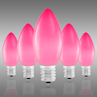C9 - 7 Watt - Opaque Pink - Christmas Light Bulbs - Incandescent - Intermediate Base - 120 Volt - 25 Pack