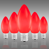 C9 - 7 Watt - Opaque Red - Incandescent Christmas Light Replacement Bulbs -  Intermediate Base - 120 Volt - 25 Pack