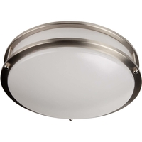 1400 Lumens - 20 Watt - 10 in. Halogen White LED Ceiling Flush Mount Fixture - 3000 Kelvin - 100 Watt Equal - Brushed Nickel Trim - Dimmable - 120 Volt - TCP 219F10A230KBN