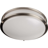 1400 Lumens - 20 Watt - 10 in. Halogen White LED Ceiling Flush Mount Fixture - 3000 Kelvin - Brushed Nickel Trim - 100 Watt Equal - Dimmable - 120 Volt - TCP 219F10A230KBN