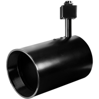 Track Light Fixture - Flat Back Cylinder - Black - Operates 75 Watt R/PAR30 - Black Baffle - Halo Track Compatible - 120 Volt - PLT Solutions - PLTS-12290