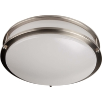 1400 Lumens - 20 Watt - 10 in. Cool White LED Ceiling Flush Mount Fixture - 4100 Kelvin - 100 Watt Incandescent Equal - Brushed Nickel Trim - Dimmable - 120 Volt - TCP 219F10A241KBN