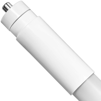 8 ft. LED T8 Tube - 5000 Kelvin - 5600 Lumens - Type A/B Hybrid - Operates With or Without Ballast - F96T8 or F96T12 Replacement - 42 Watt - Double-Ended Power - Single Pin Base - 120-277 Volt - Case of 10 - PLTS-60015