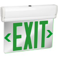 LED Exit Sign - Green Letters - Universal Edge-Lit - Double Face - 90 Min. Battery Backup - 120/277 Volt - Exitronix S903-WB-SR-GM-WH