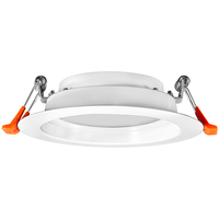10 Watt - 850 Lumens - 3 Colors - 4 in. Recessed Snap-In Selectable New Construction LED Downlight Fixture - Hardwire - Kelvin 2400-2700-3000 - 50 Watt Incandescent Equal - Round - White Trim - 120 Volt - TCP DR4CCT1