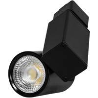 3 Colors - Natural Light - 1600 Lumens - Selectable LED Track Light Fixture - Flat Back - 18 Watt - Kelvin 3000-4000-5000 - 36 Deg. Beam Angle - Black - Halo Track Compatible - 90 CRI - 120 Volt - PLT Solutions - PLTS-12276