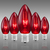 C9 - 7 Watt - Transparent Red - Double Dipped - Incandescent Christmas Light Replacement Bulbs Thumbnail