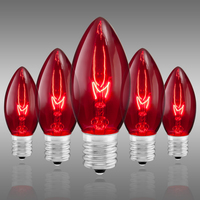 C9 - 7 Watt - Transparent Red - Double Dipped - Christmas Light Bulbs - Incandescent - Intermediate Base - 130 Volt - 25 Pack
