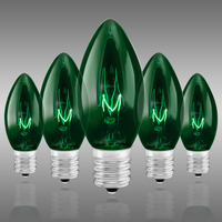 C9 - 7 Watt - Transparent Green - Triple Dipped - Christmas Light Bulbs - Incandescent - Intermediate Base - 130 Volt - 25 Pack