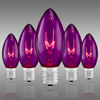 C9 - 7 Watt - Transparent Purple - Double Dipped - Christmas Light Bulbs - Intermediate Base - 130 Volt - 25 Pack