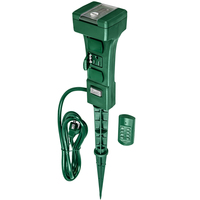 6 Outlets Easy to Use Digital Timer - 12 in. Stake - Photocell - 6 ft. Cord Length - 1875 Watt Capacity - Timer Options: Dusk-to-Dawn or 2, 4, 6, 8 hour settings - Green Wire - Comes with Remote Control included - UL Listed - 120 Volt