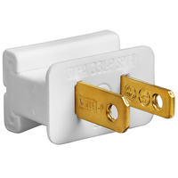 White - Male Gilbert Plug - SPT-1 - Replacement Plug for Commercial Christmas Lights - 10 Pack - Christmas Lite Co. - PLUG-10005