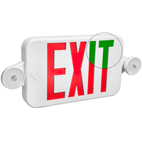 Double Face LED Combination Exit Sign - LED Lamp Heads - Red or Green Letters - 90 Min. Operation - White - 120-277 Volt - PLT Solutions - PLTS-50290