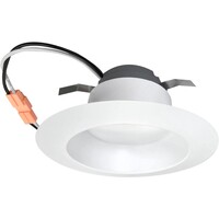 750 Lumens - 10 Watt - 4 in. Color Selectable Retrofit LED Downlight Fixture - Medium Base - Kelvin 2700-3000-3500-4000-5000 - 50 Watt Incandescent Equal - Round - White Trim - 90 CRI - 120 Volt - Euri Lighting DLC4-10W100SWJ