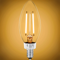 200 Lumens - 2 Watt - 2700 Kelvin - LED Chandelier Bulb - 25 Watt Equal - Incandescent Match - Clear - Candelabra Base - 120 Volt - PLT Solutions - PLT-11826