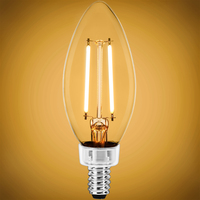 300 Lumens - 3 Watt - 2700 Kelvin - LED Chandelier Bulb - 40 Watt Equal - Incandescent Match - Clear - Candelabra Base - 120 Volt - PLT Solutions - PLT-11828