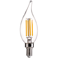 500 Lumens - 6 Watt - 2700 Kelvin - LED Chandelier Bulb - 60 Watt Equal - Incandescent Match - Clear - Candelabra Base - 90 CRI - 120 Volt - 90+ Lighting SE-350.200