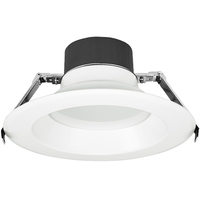 2640 Lumen Max - 30 Watt Max - Natural Light - 8 in. Selectable New Construction LED Downlight Fixture - Hardwire - Kelvin 2700-3000-3500-4000-5000 - Round - White Trim - 90 CRI - 120-277 Volt - Halco 88986