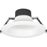1850 Lumen Max - 22 Watt Max - Natural Light - 6 in. Wattage and Color Selectable New Construction LED Downlight Fixture - Hardwire - Watts 10-15-22 - Kelvin 2700-3000-3500-4000-5000 - Round - White Trim - 90 CRI - 120-277 Volt - Halco 88985