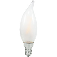 Natural Light - 250 Lumens - 3 Watt - 2400 Kelvin - AmberGlow LED Chandelier Bulb - 3.8 in. x 1.4 in. - 25 Watt Equal - Candle Glow - Frosted - Candelabra Base - 120 Volt - 92 CRI - TCP FF11D2524E12SFR92