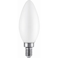 300 Lumens - 4 Watt - 2400 Kelvin - AmberGlow LED Chandelier Bulb - 3.8 in. x 1.4 in. - 40 Watt Equal - Candle Glow - Frost - Candelabra Base - 92 CRI - TCP FB11D4024E12SFR92