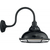14 in. x 12 in. Outdoor Wall Sconce Fixture - Silver Baffle - Black Finish Thumbnail