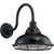 14 in. x 12 in. Outdoor Wall Sconce Fixture - Silver Baffle - Black Finish Thumbnail