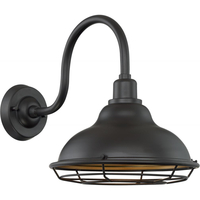 14 in. x 12 in. Outdoor Wall Sconce Fixture - Gold Baffle - Bronze Finish - Newbridge Collection - Uses (1) Incandescent or LED Bulb - Medium Base - 120 Volt - Nuvo 60-7012